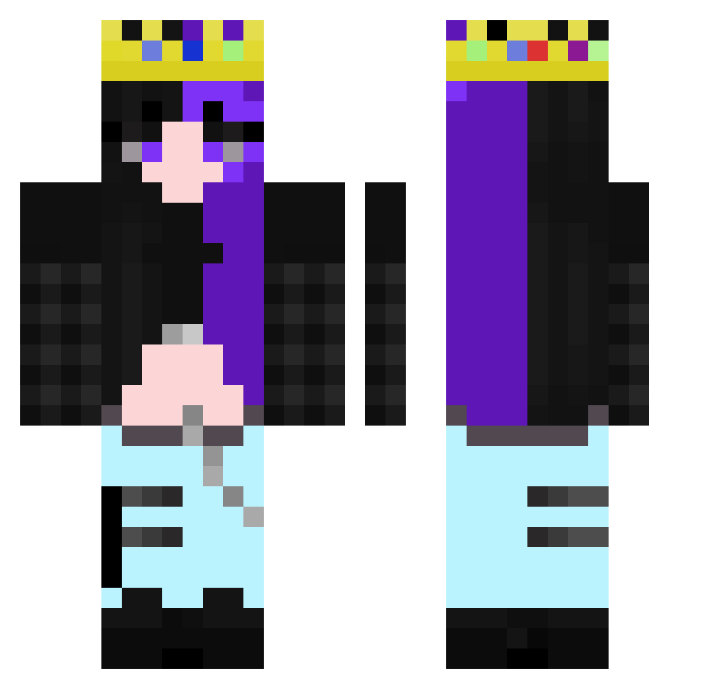 Frayda Minecraft skin, front and back view
