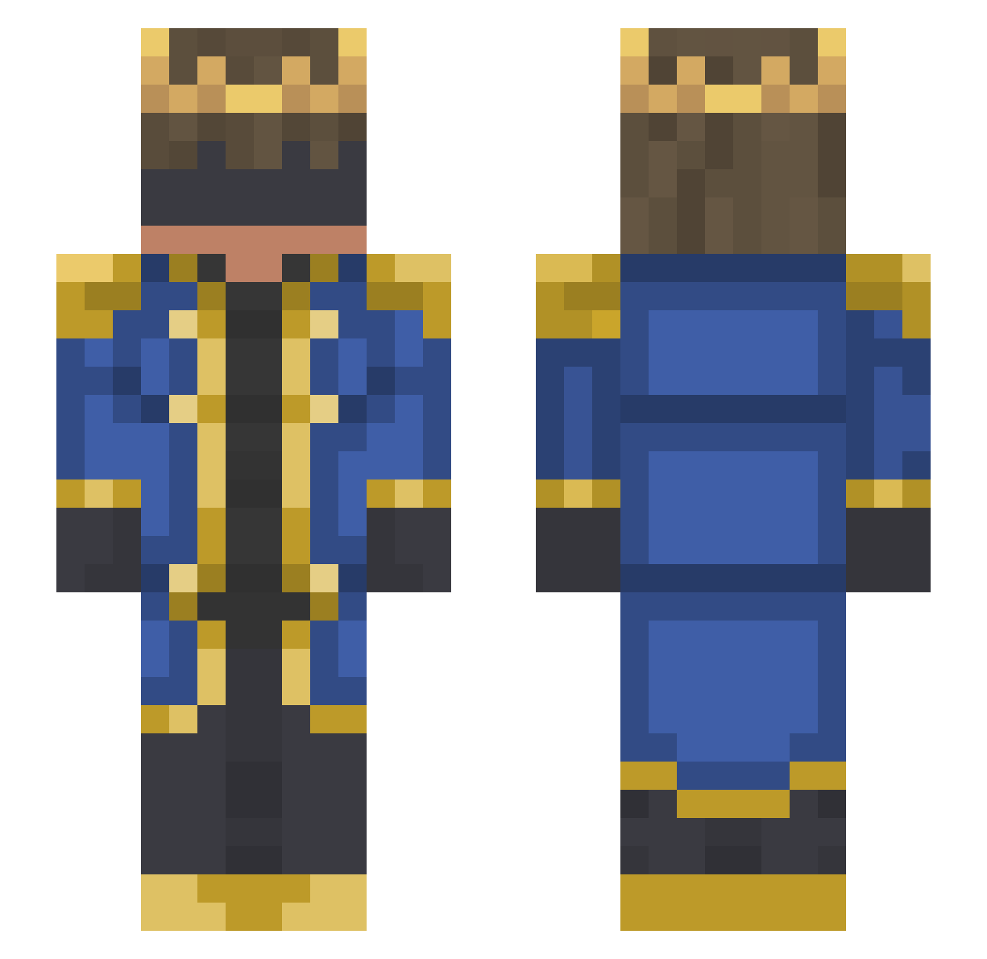 Vauxeee Minecraft skin, front and back view