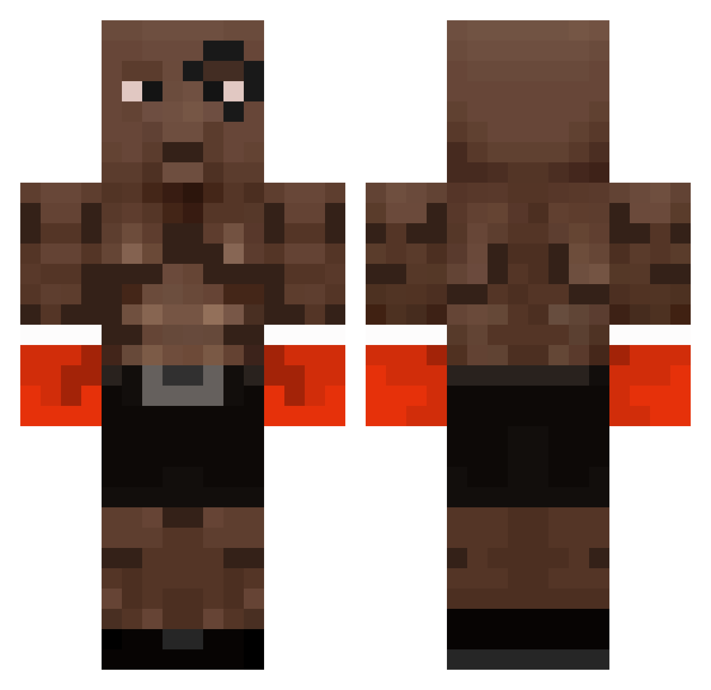 Aru_Card Minecraft skin, front and back view