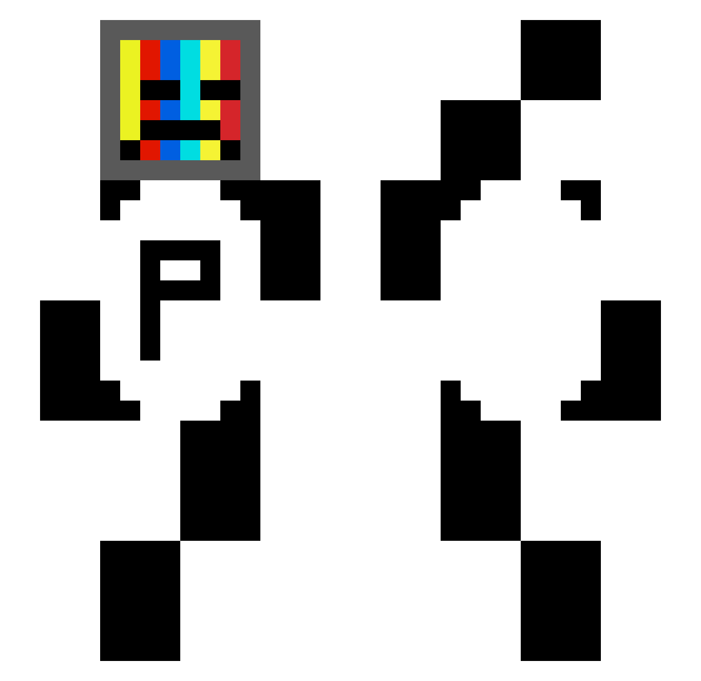 PyreGG Minecraft skin, front and back view