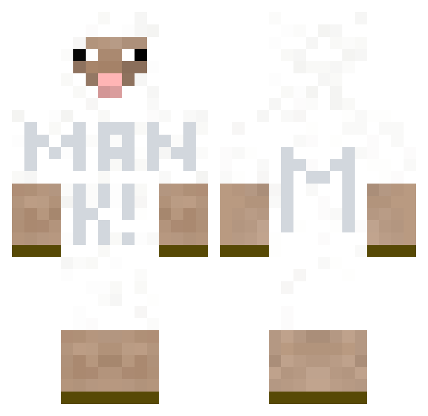 midellko Minecraft skin, front and back view