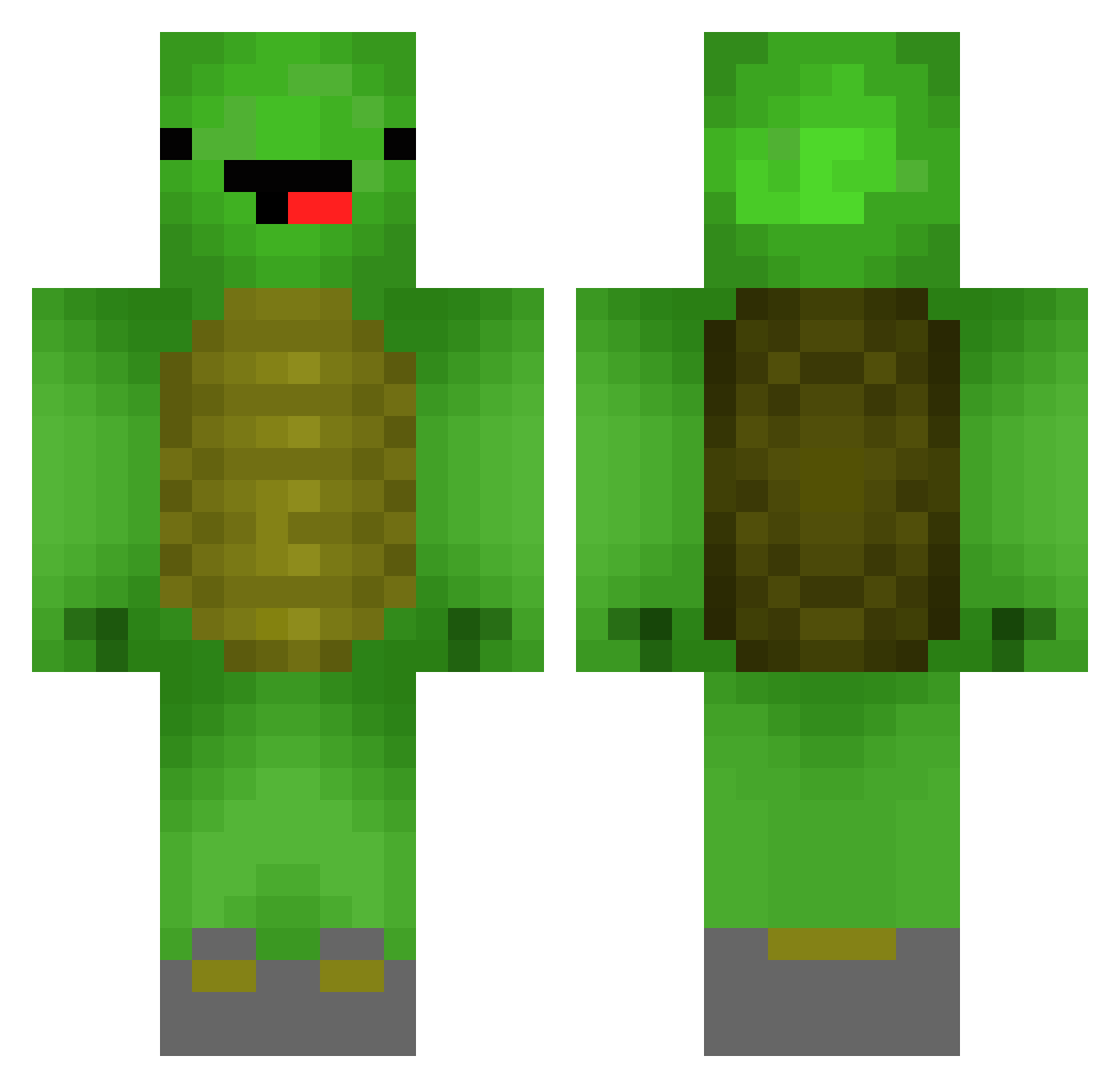 Squidyi Minecraft skin, front and back view