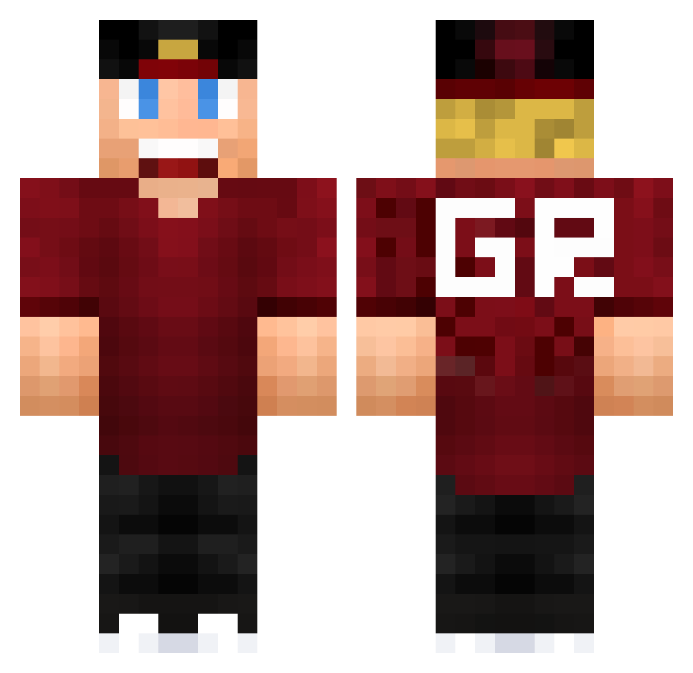 ItzMrRobb_ Minecraft skin, front and back view