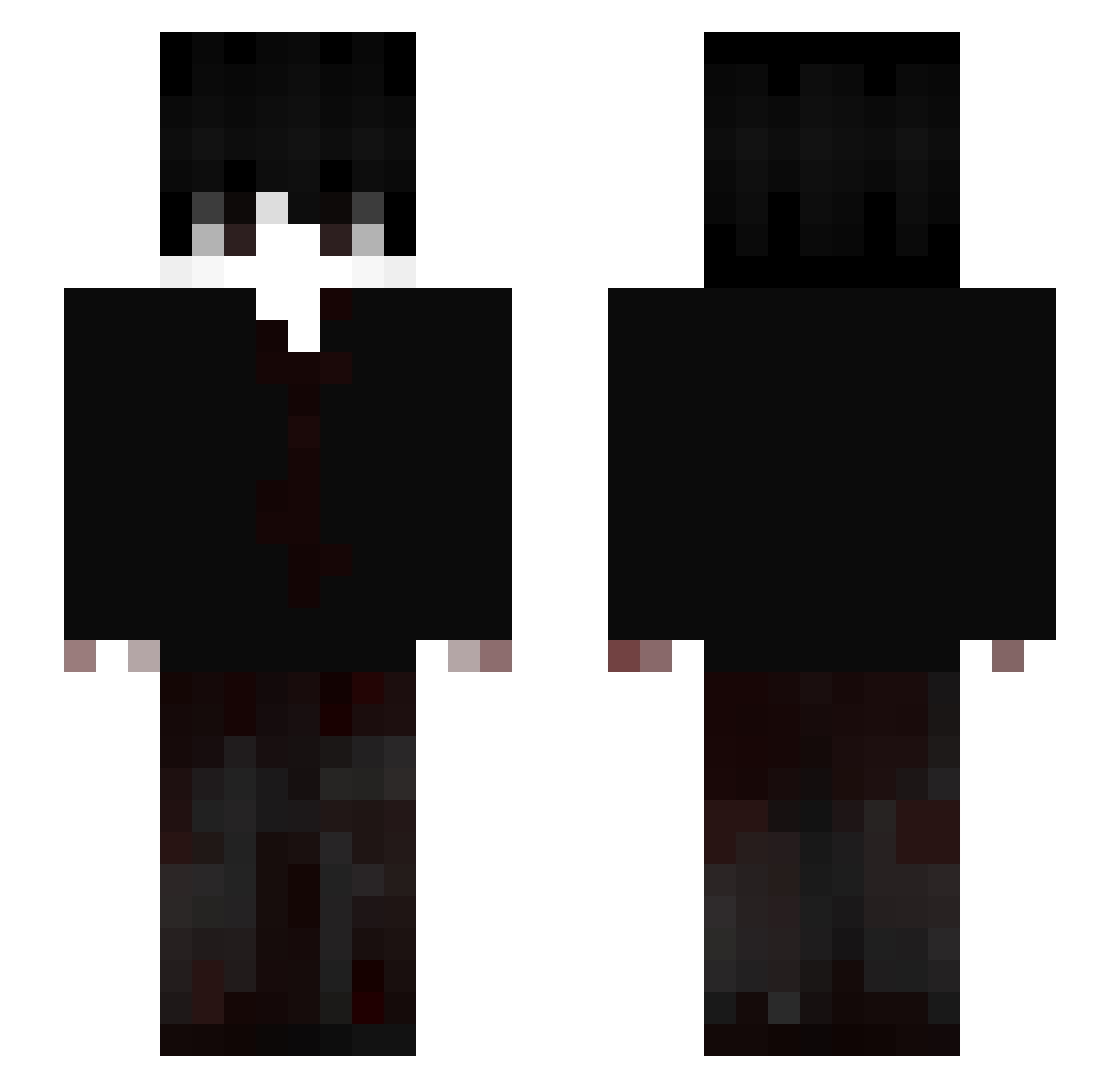 purptric Minecraft skin, front and back view
