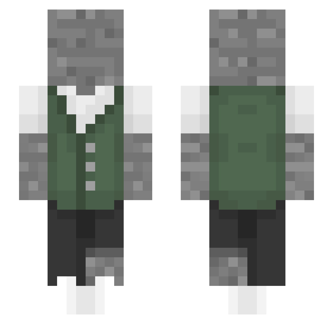 zenarena Minecraft skin, front and back view