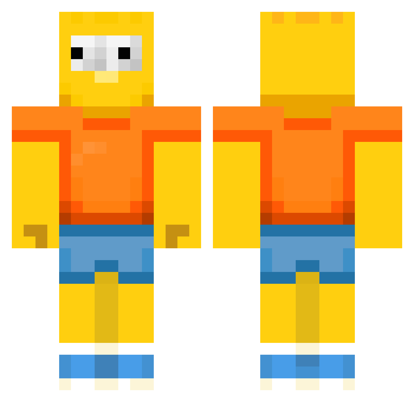 UseCodeRKY Minecraft skin, front and back view