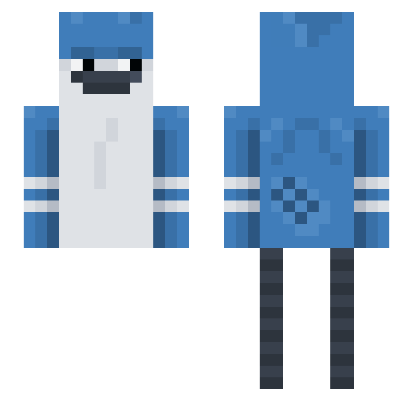xJeff Minecraft skin, front and back view