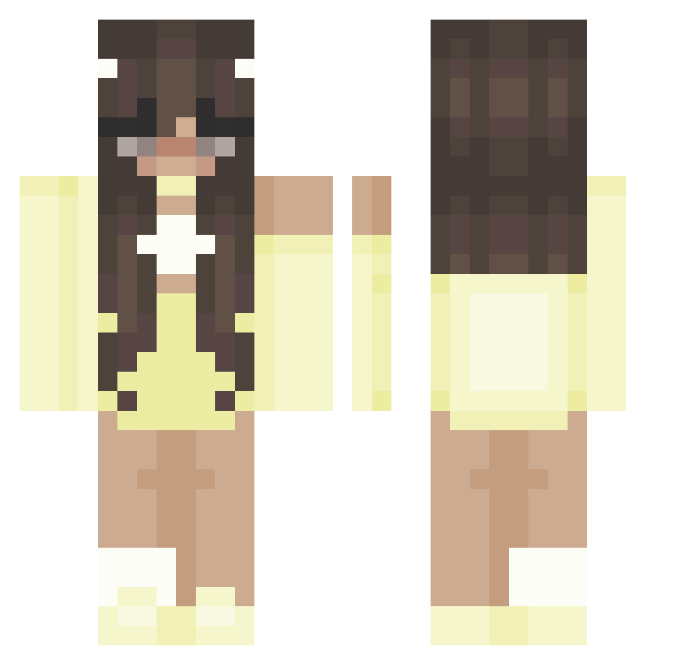 Zukkate Minecraft skin, front and back view