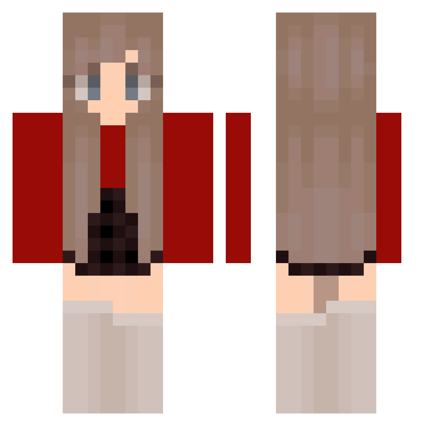 Entropy2 Minecraft skin, front and back view
