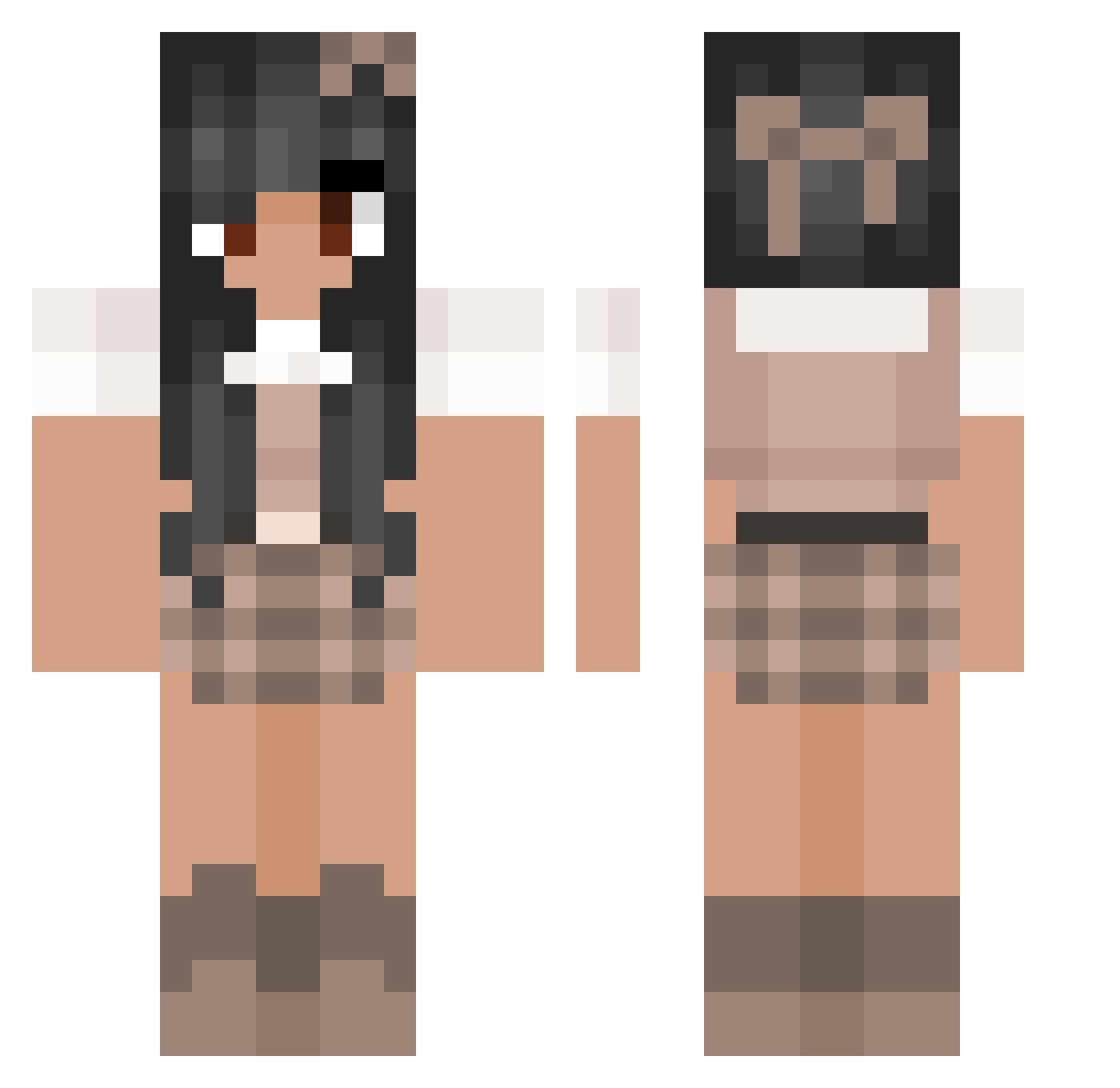 Sargieloveme Minecraft skin, front and back view