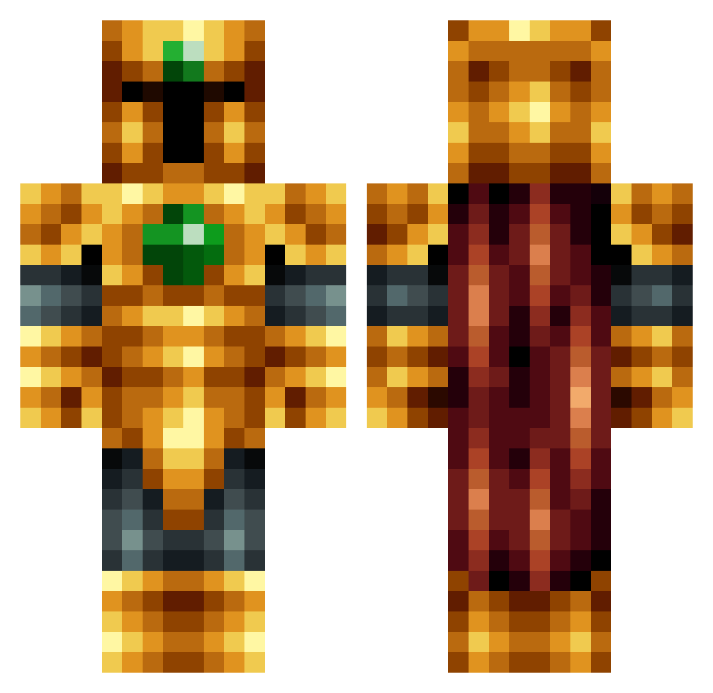 Andl1 Minecraft skin, front and back view