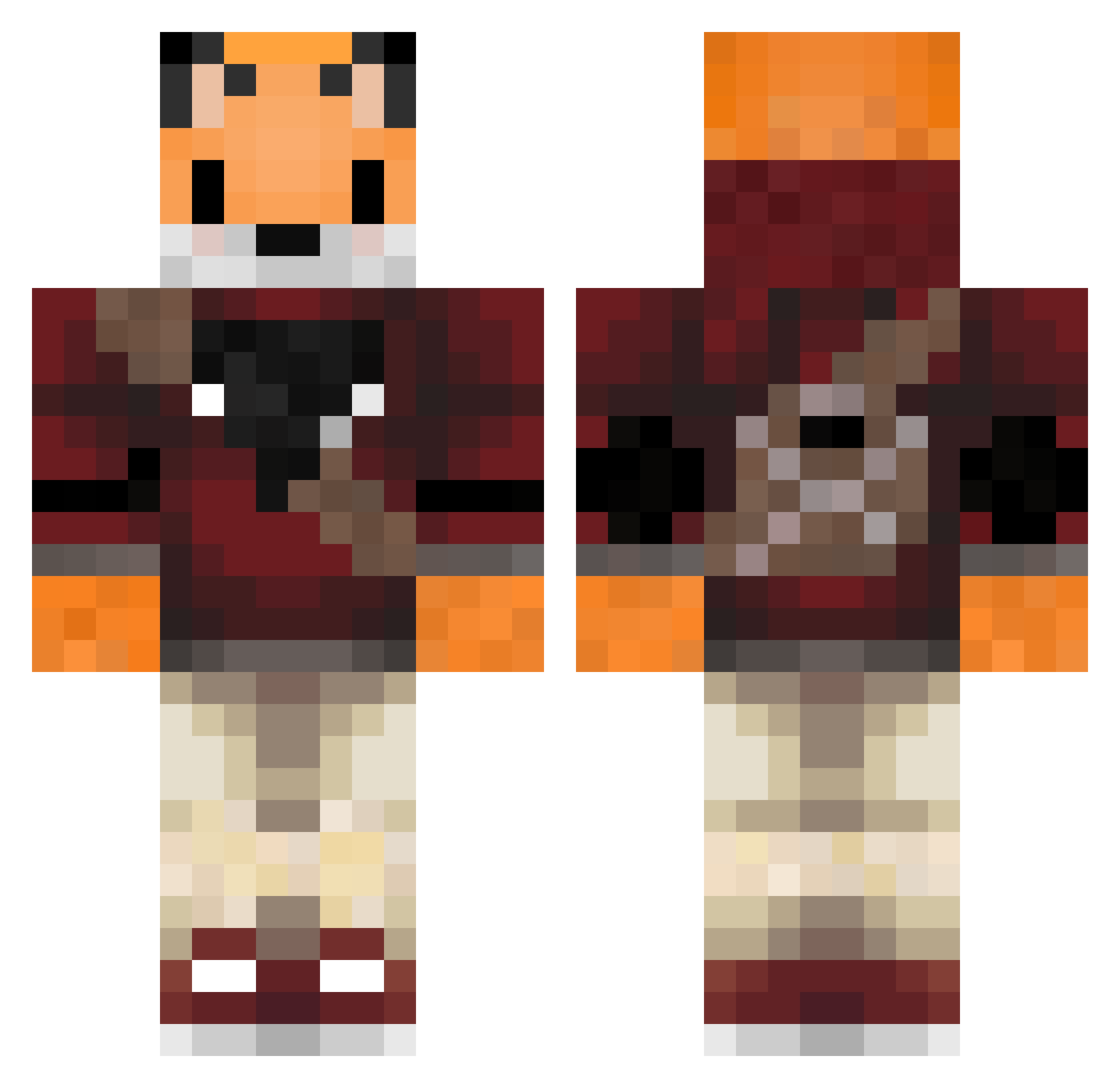 SsMitodeMatar Minecraft skin, front and back view
