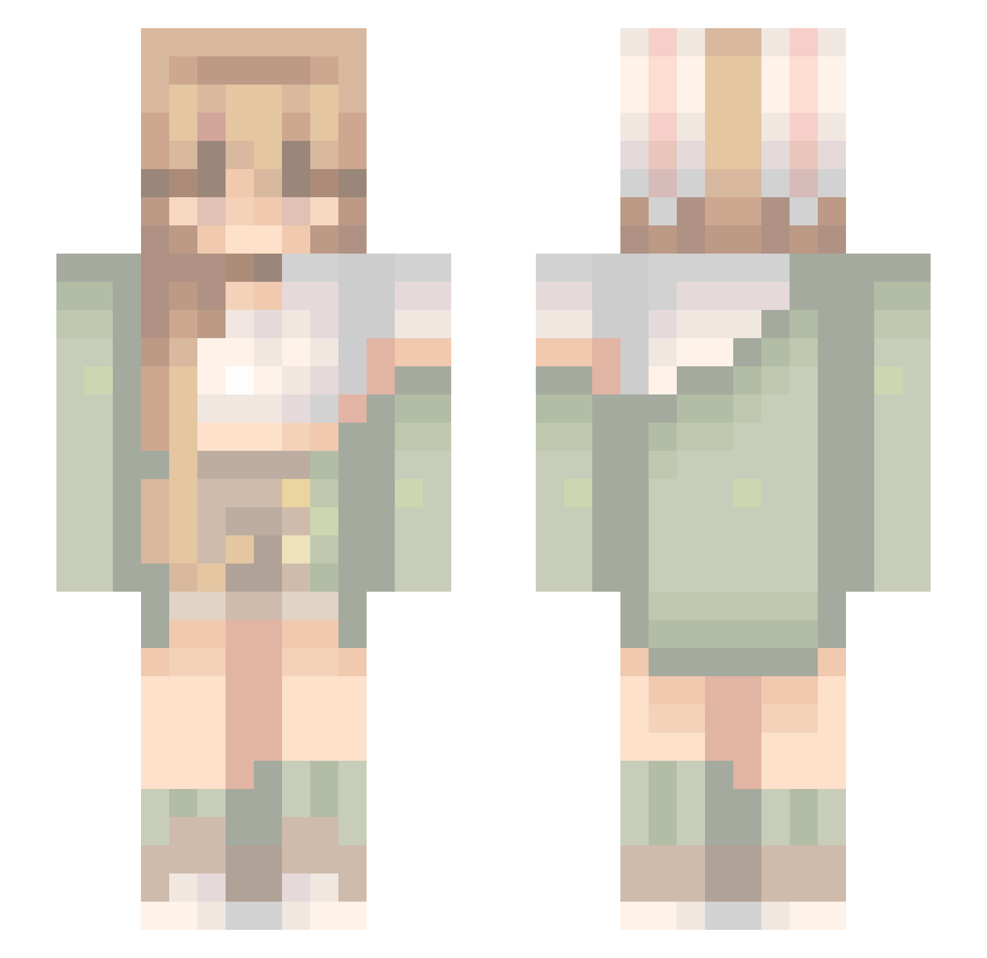 SofiaOOF Minecraft skin, front and back view