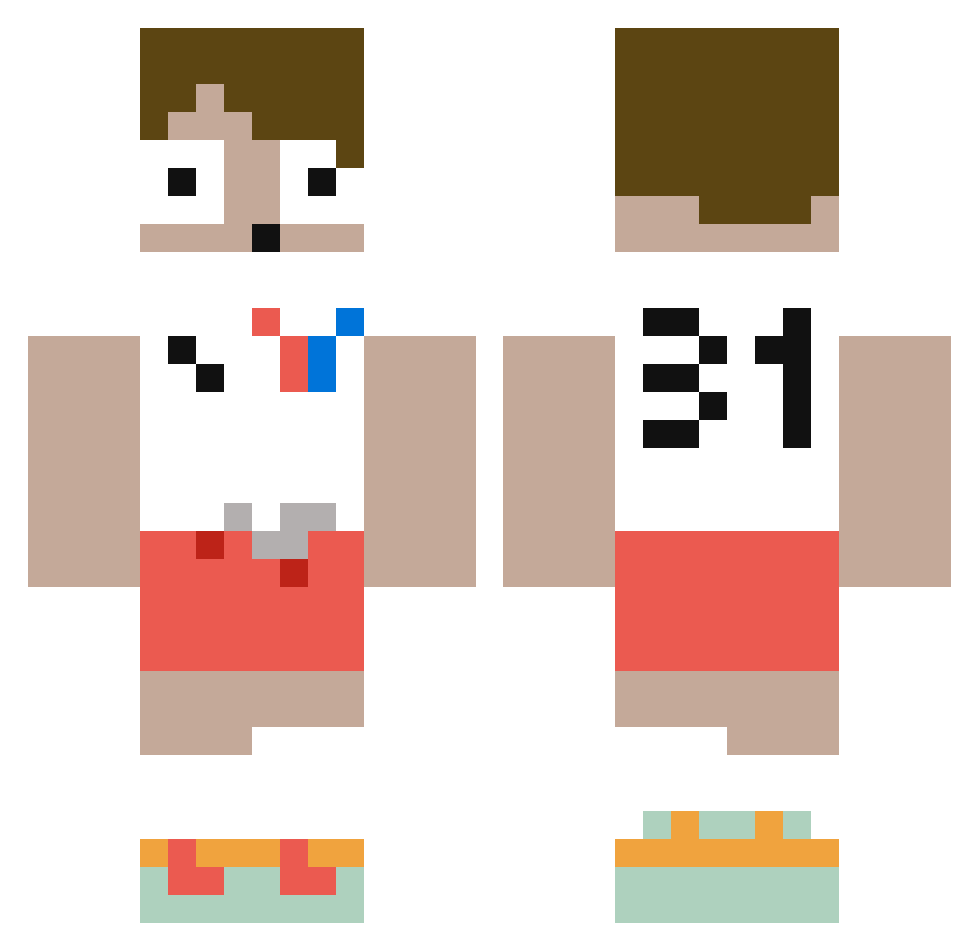 Vidarsnigel Minecraft skin, front and back view