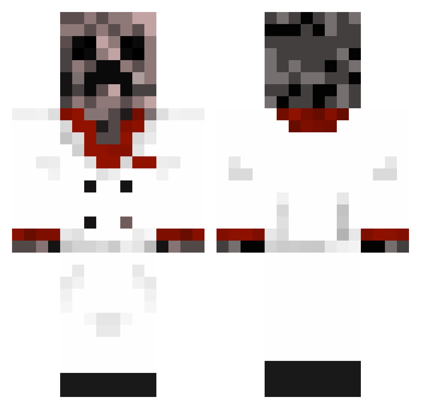 AscaIter Minecraft skin, front and back view