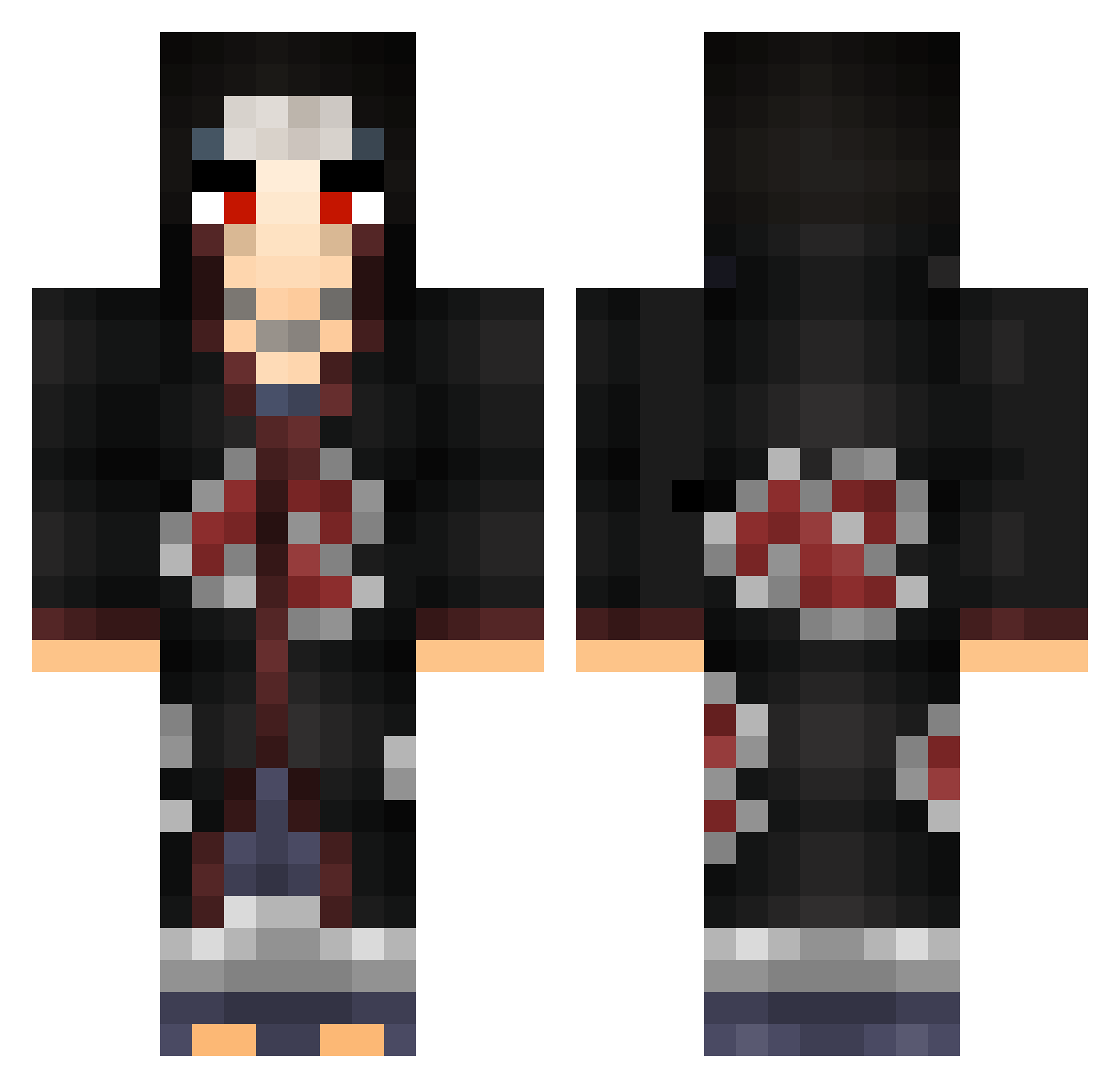 H3NT4ILOVER Minecraft skin, front and back view