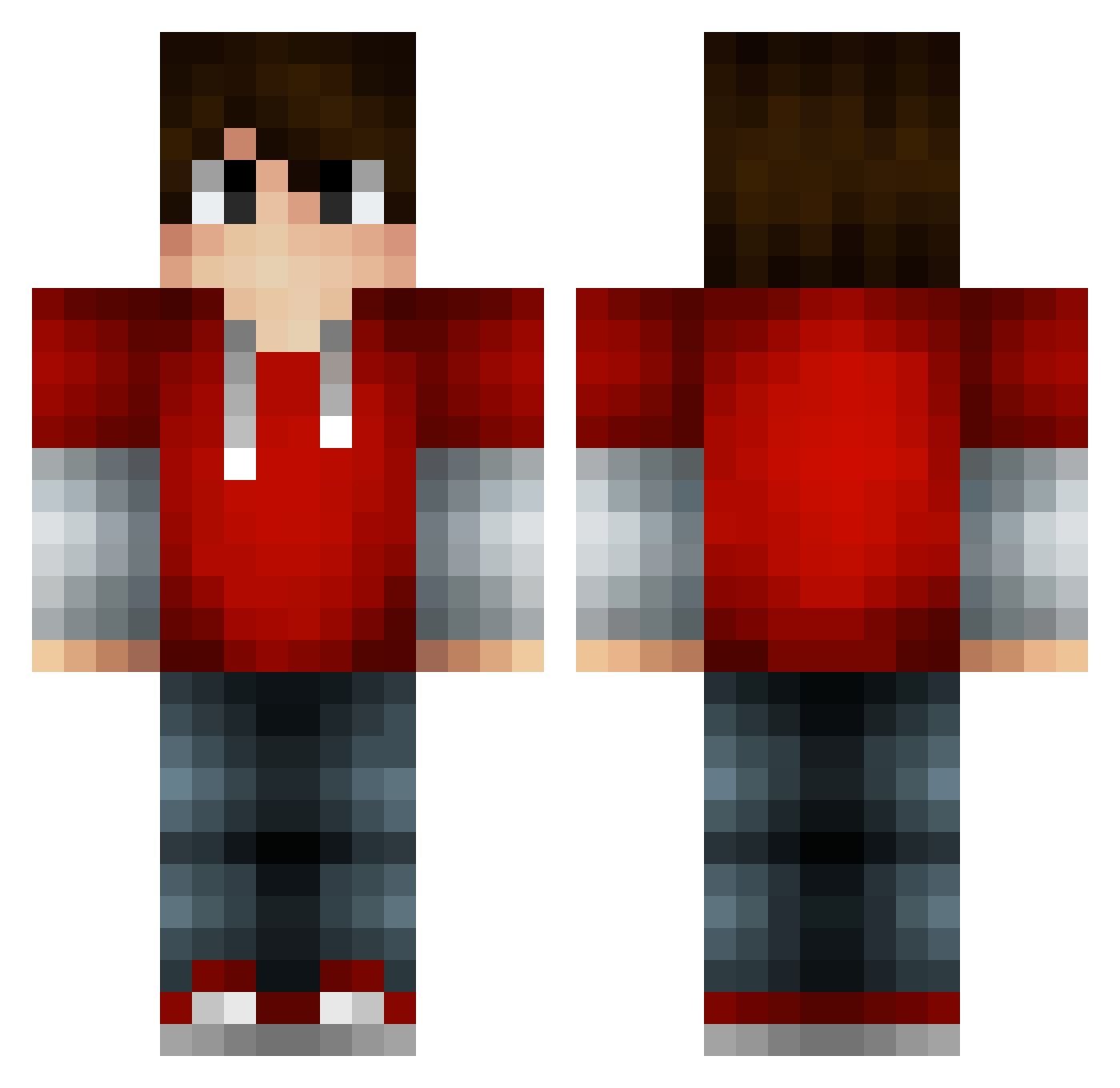 Lehuga Minecraft skin, front and back view