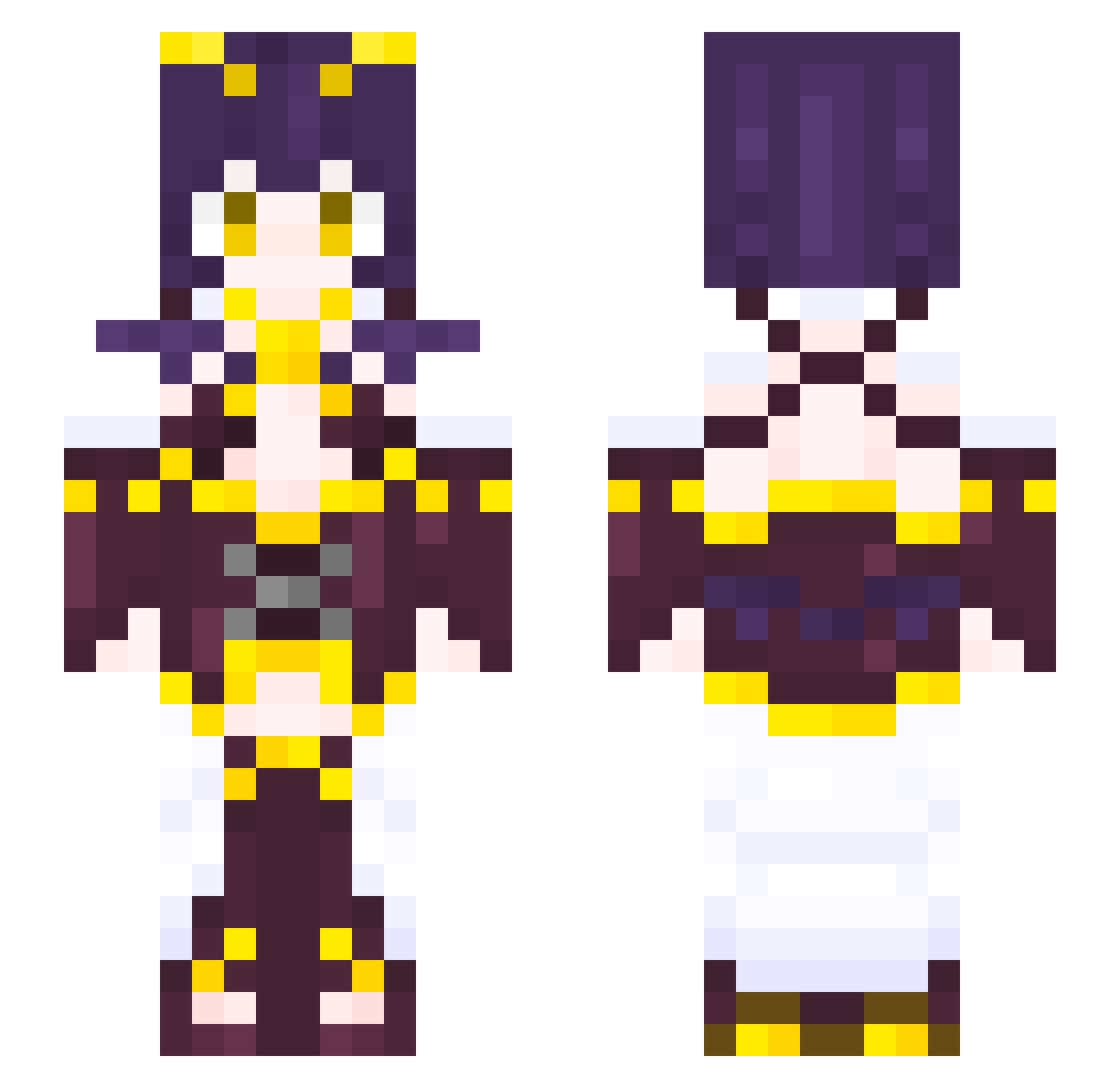 TDsusu Minecraft skin, front and back view