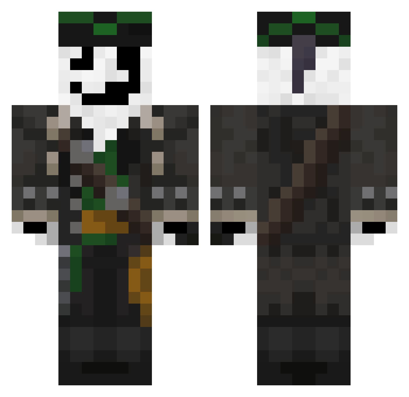 Morganthegreat Minecraft skin, front and back view