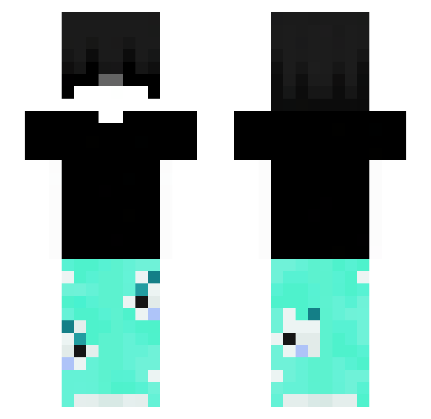 DuraMON Minecraft skin, front and back view