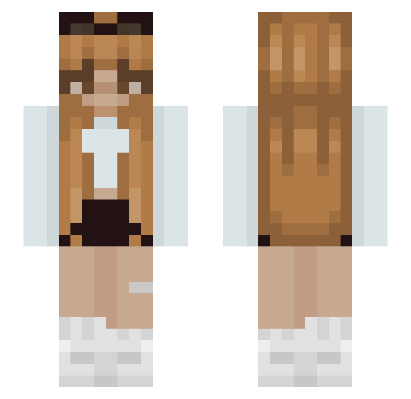 rudaazja Minecraft skin, front and back view