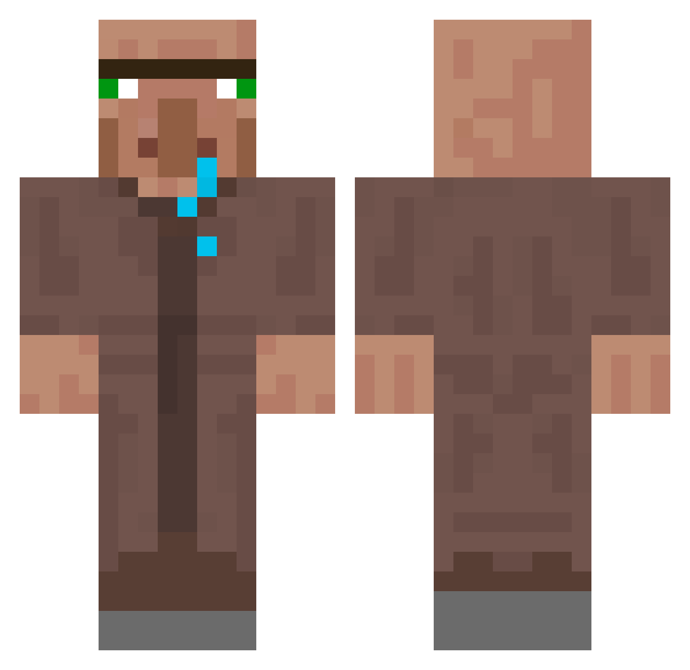 Rizzymon Minecraft skin, front and back view