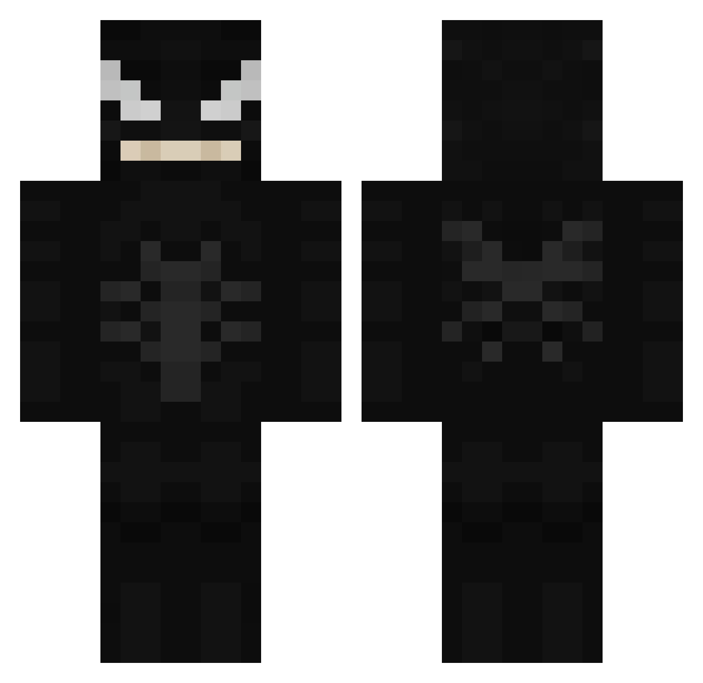 Anaesthetization Minecraft skin, front and back view