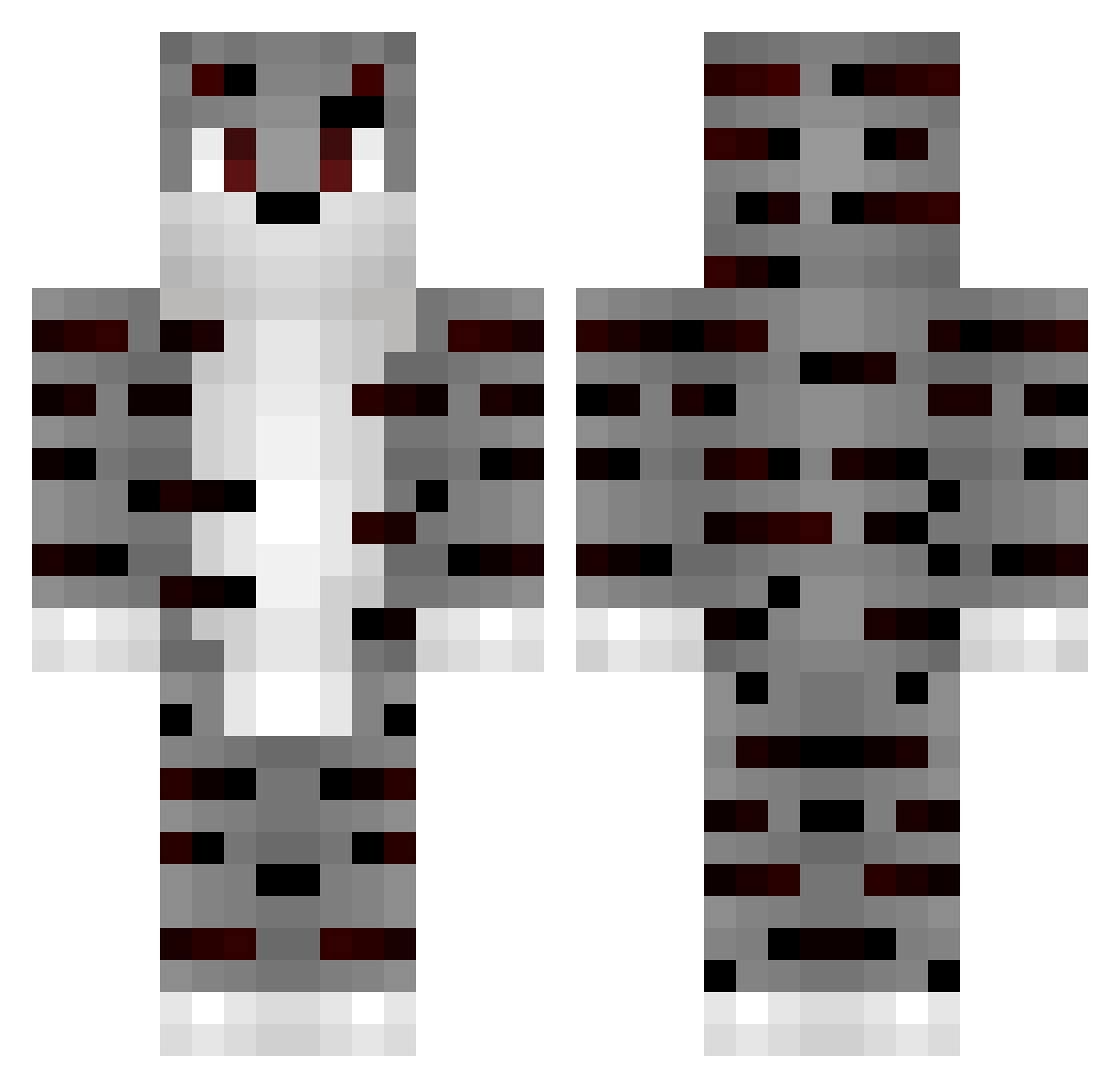 MeLaReCombeo Minecraft skin, front and back view