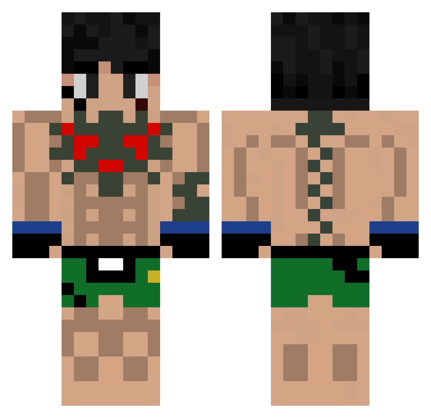ChildishCharlie Minecraft skin, front and back view