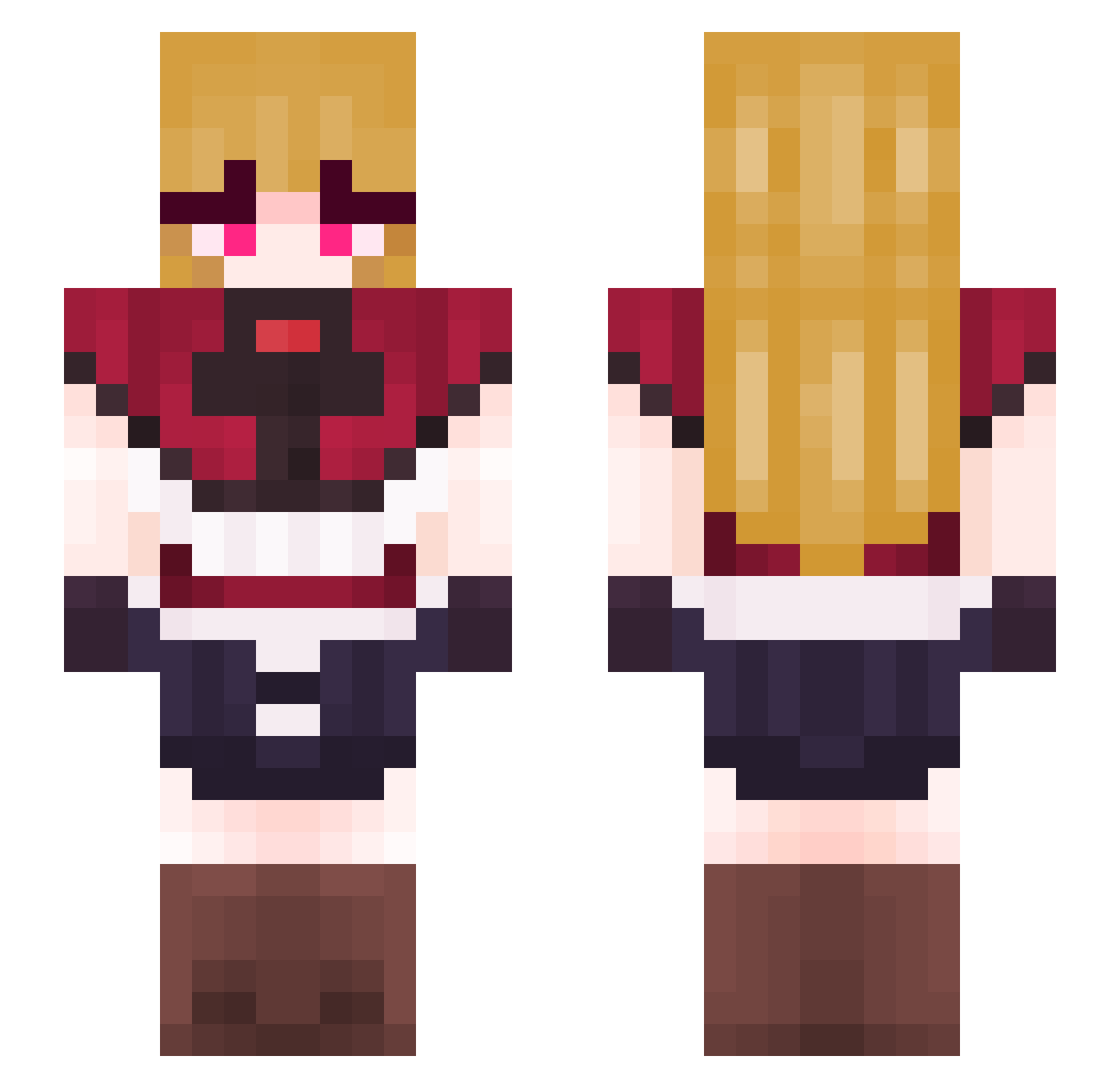 oCloudless Minecraft skin, front and back view