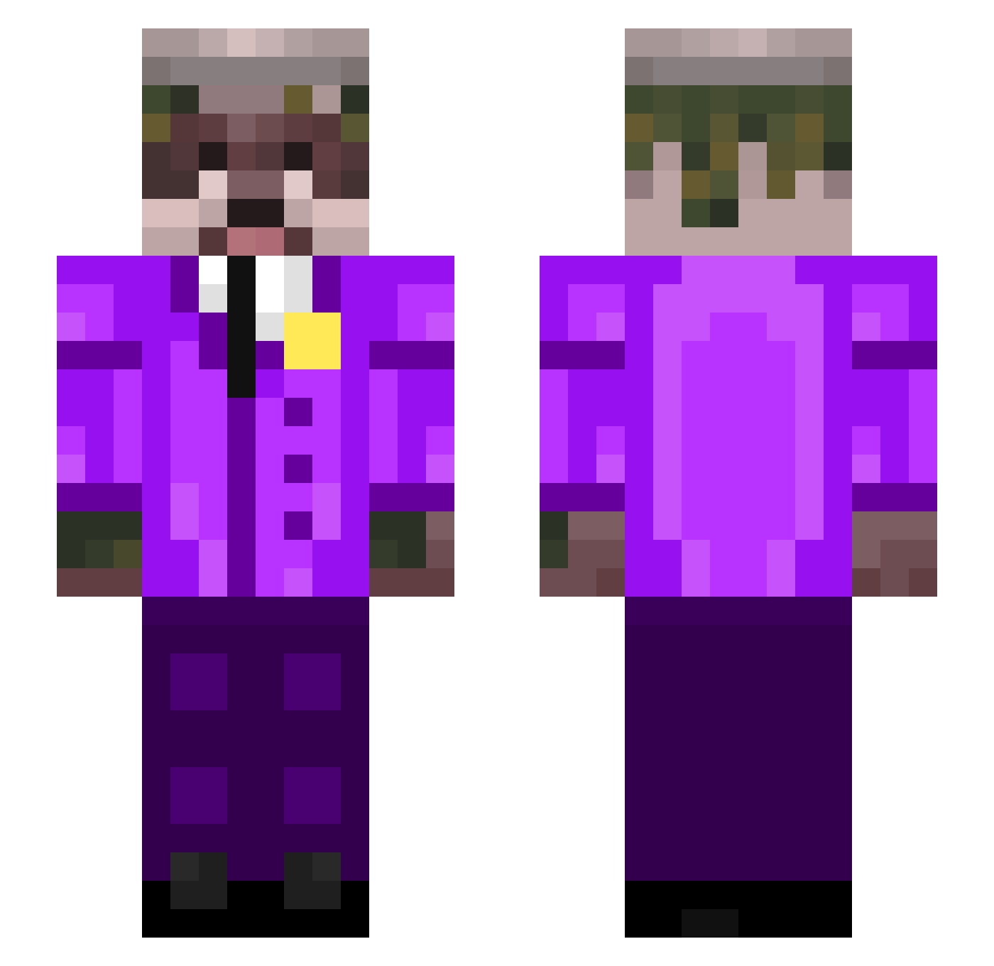 JHacker122 Minecraft skin, front and back view