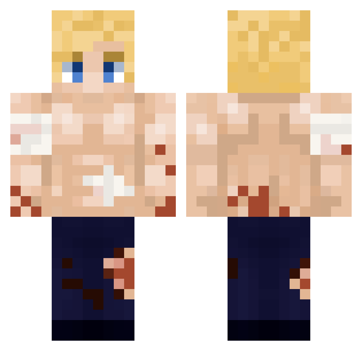 Vorshane555 Minecraft skin, front and back view