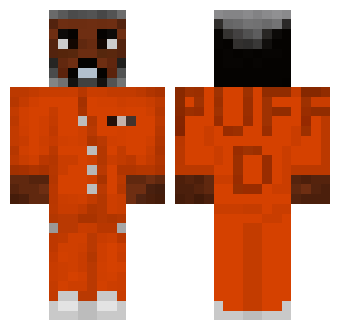 Rodrinhoz Minecraft skin, front and back view