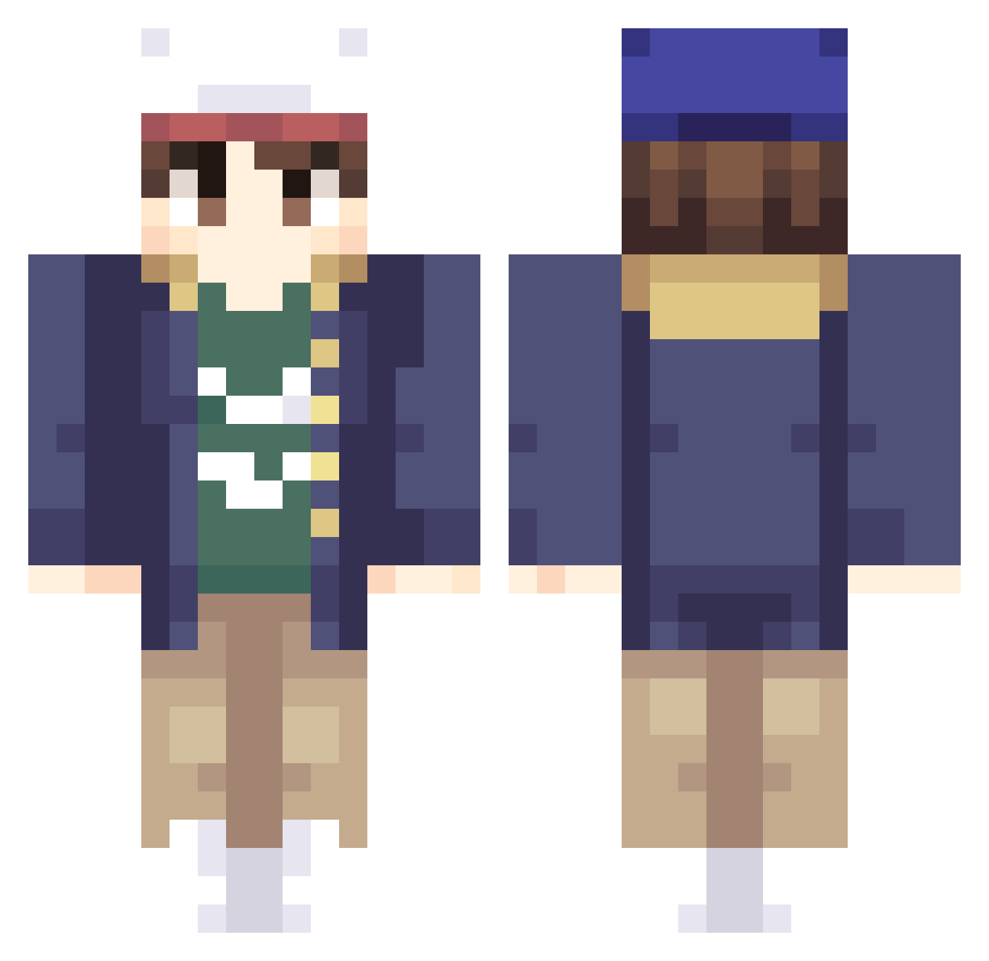 DraxioZ Minecraft skin, front and back view