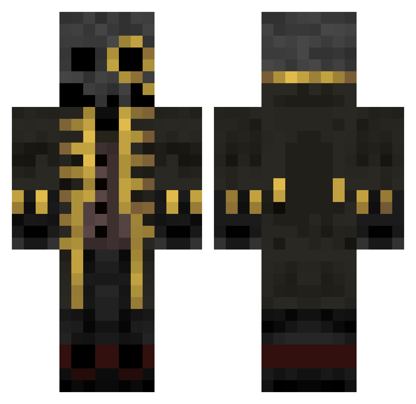 CydusGG Minecraft skin, front and back view