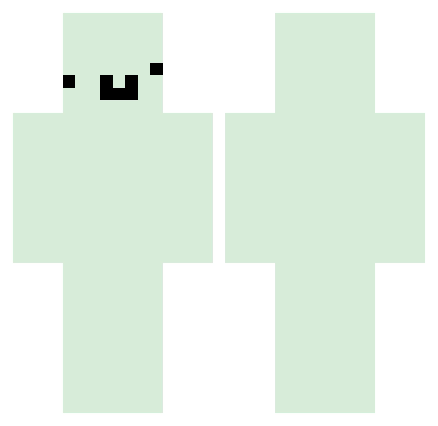 Latestation Minecraft skin, front and back view