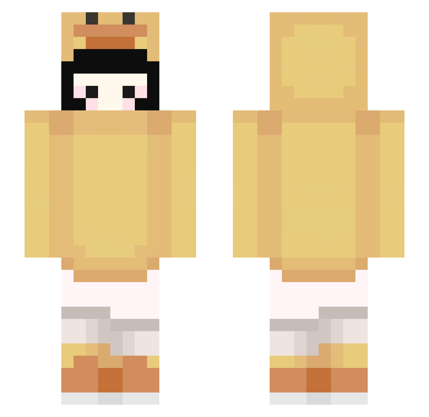 amupiii Minecraft skin, front and back view