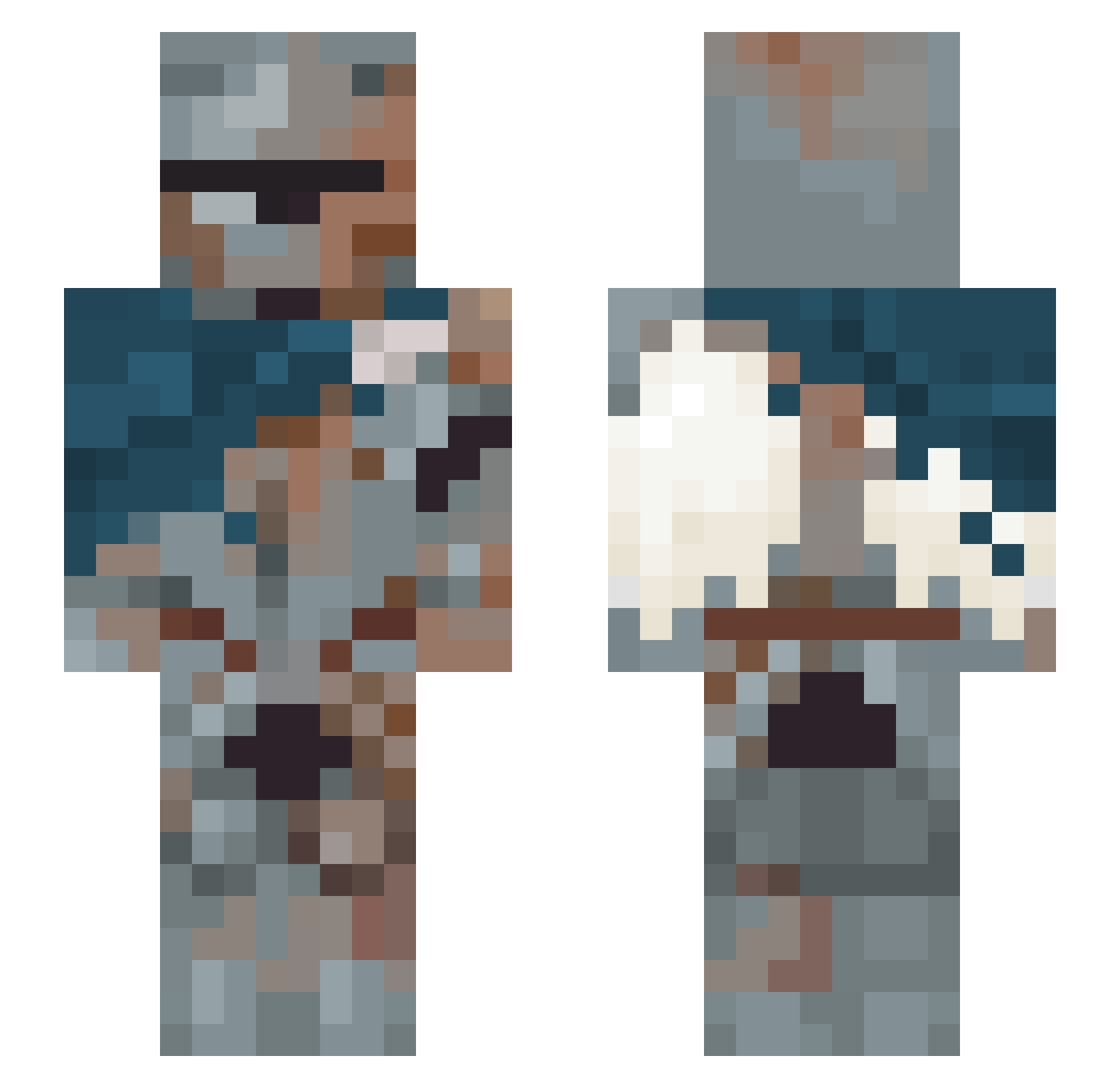 bl4ze101 Minecraft skin, front and back view
