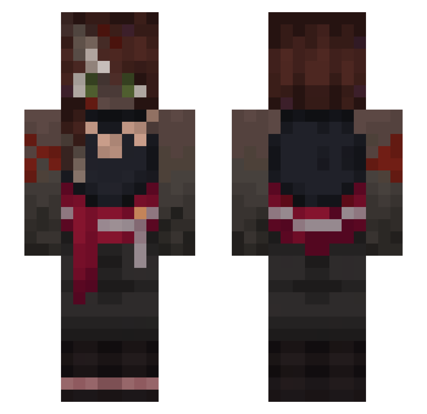 Keithoss Minecraft skin, front and back view