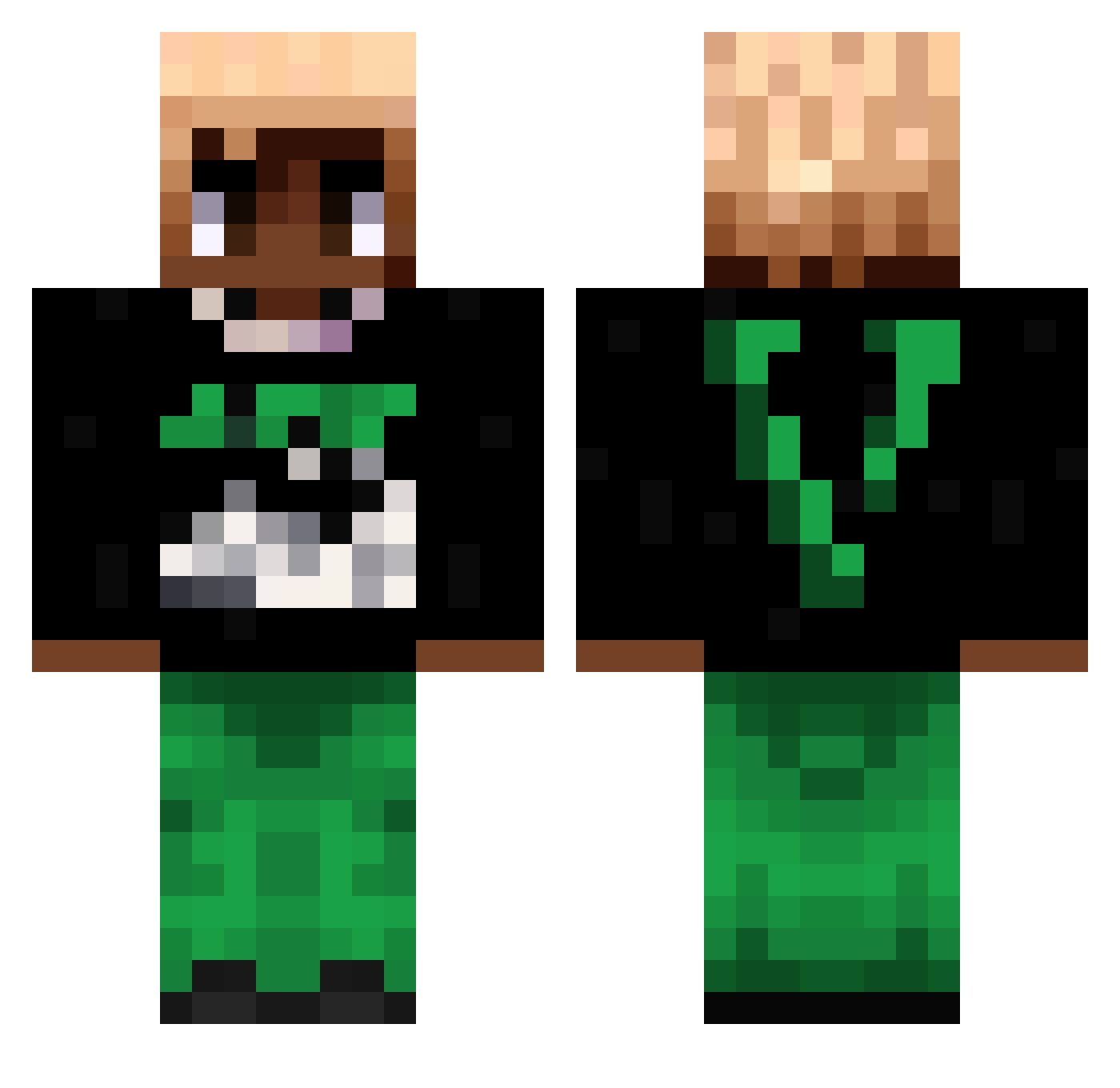 Ne0slavek Minecraft skin, front and back view