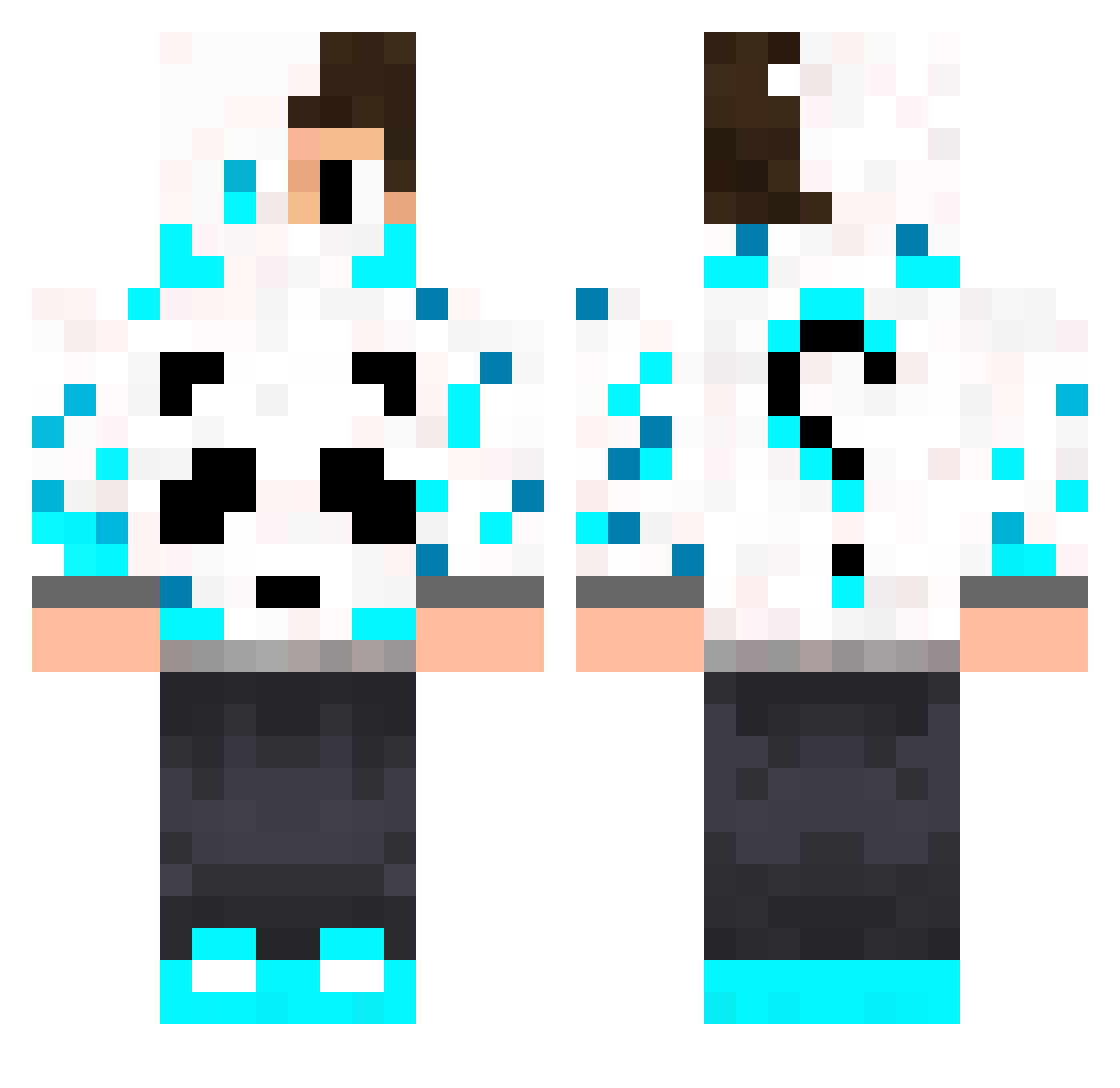 Acm0on Minecraft skin, front and back view