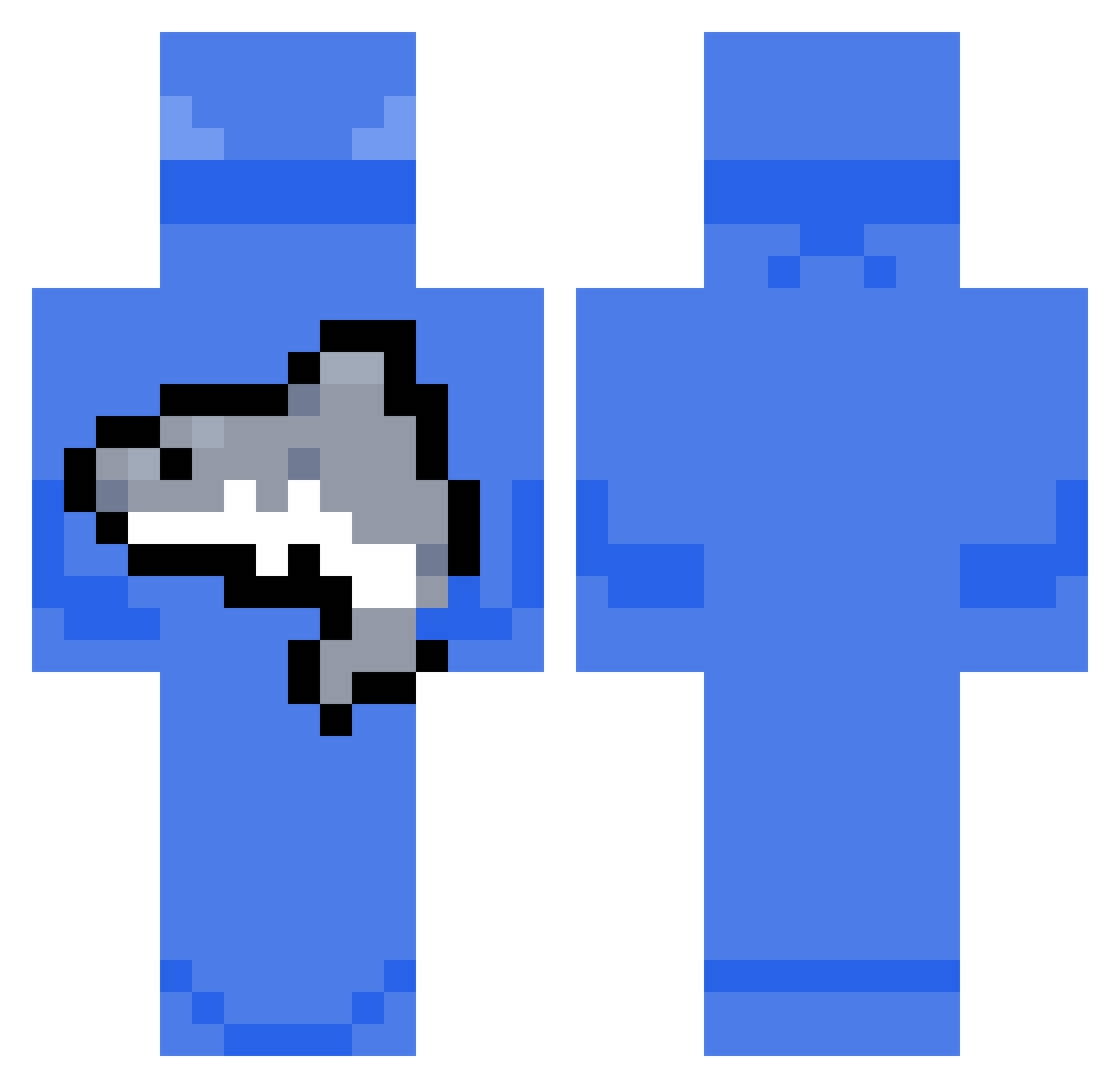 SN00P7 Minecraft skin, front and back view