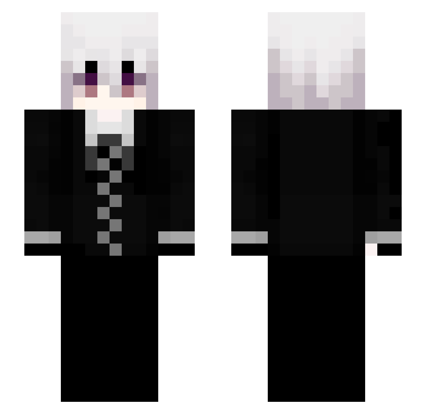 kittyjob Minecraft skin, front and back view