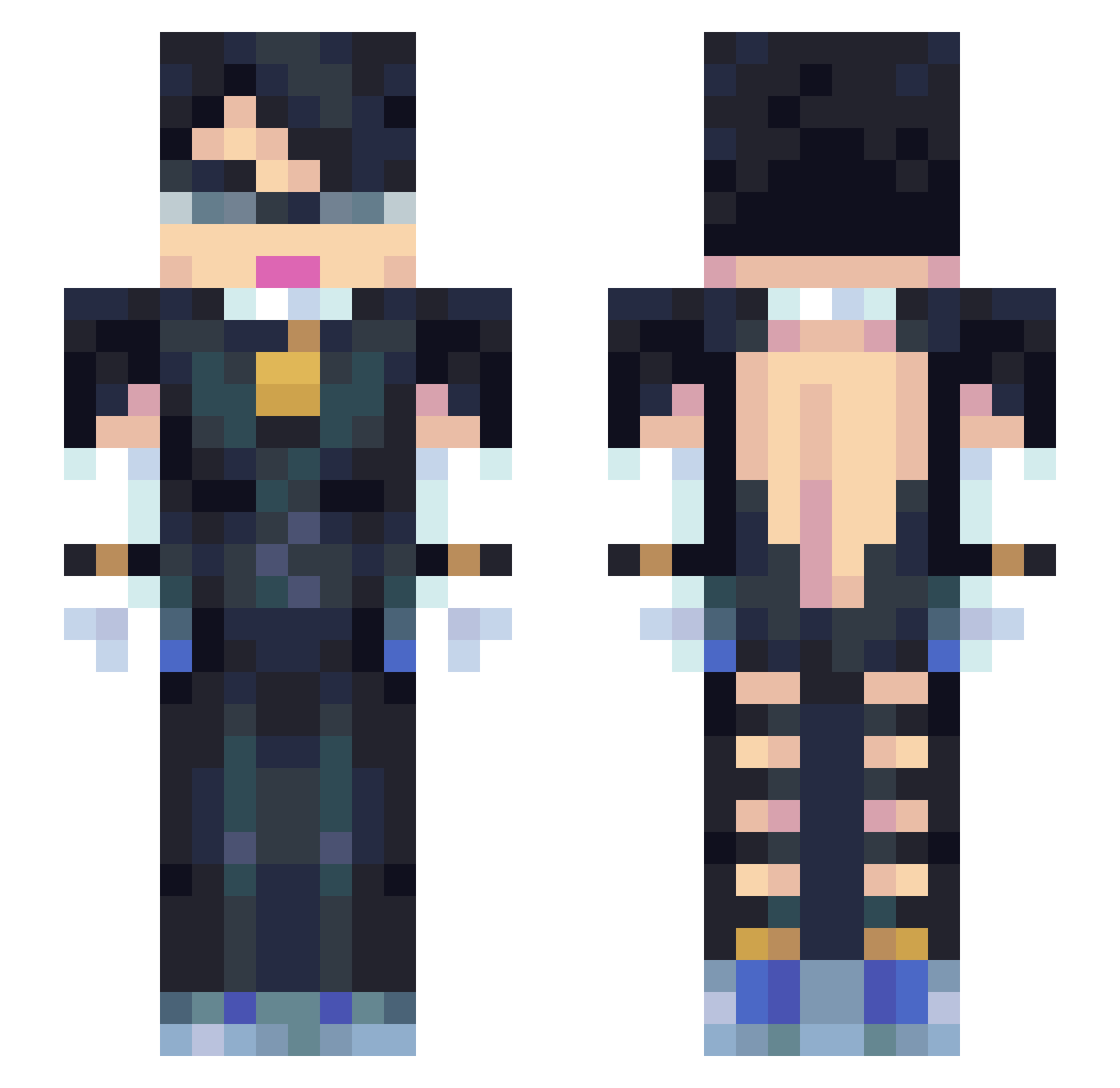 Lumenetta Minecraft skin, front and back view