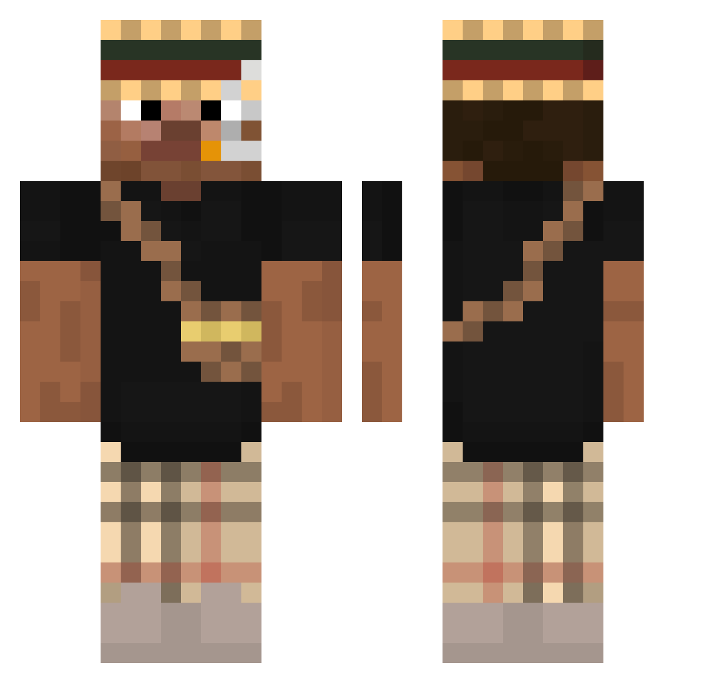 Vaning Minecraft skin, front and back view