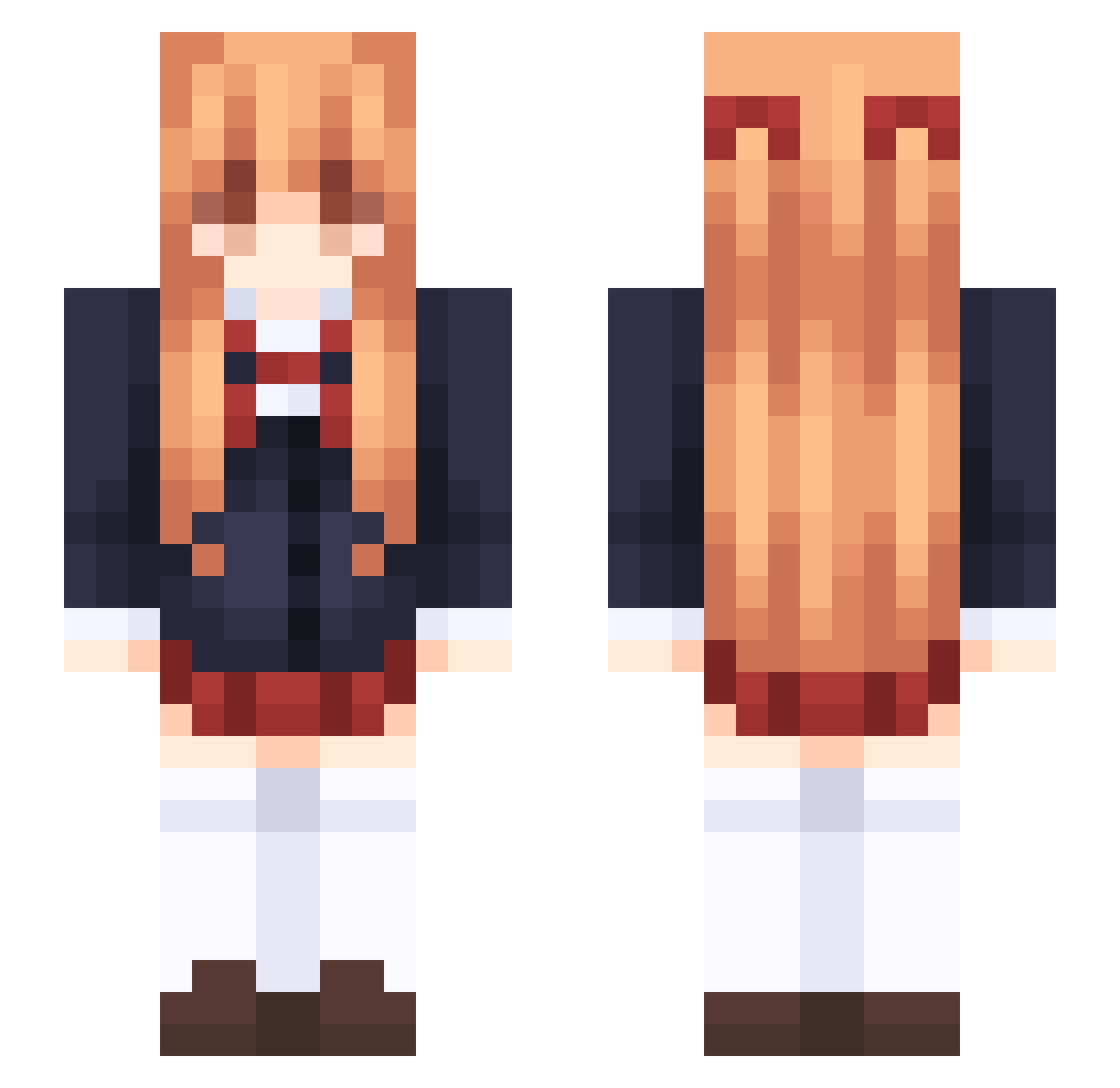 yunsuura Minecraft skin, front and back view
