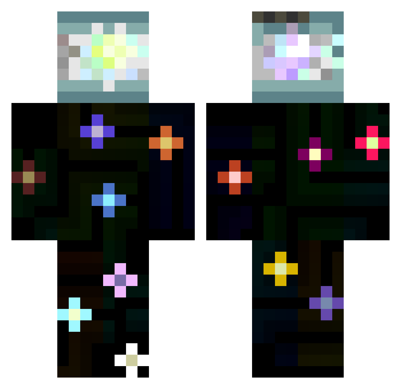 songsup Minecraft skin, front and back view