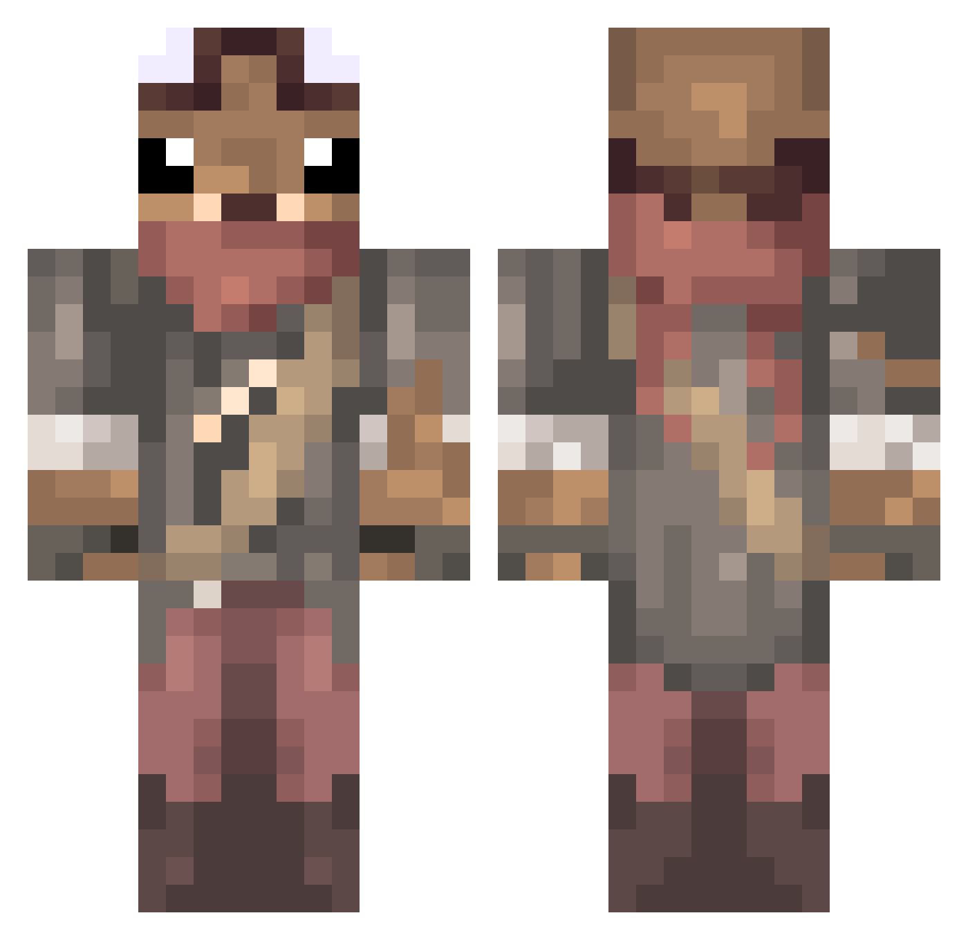 creper2100 Minecraft skin, front and back view