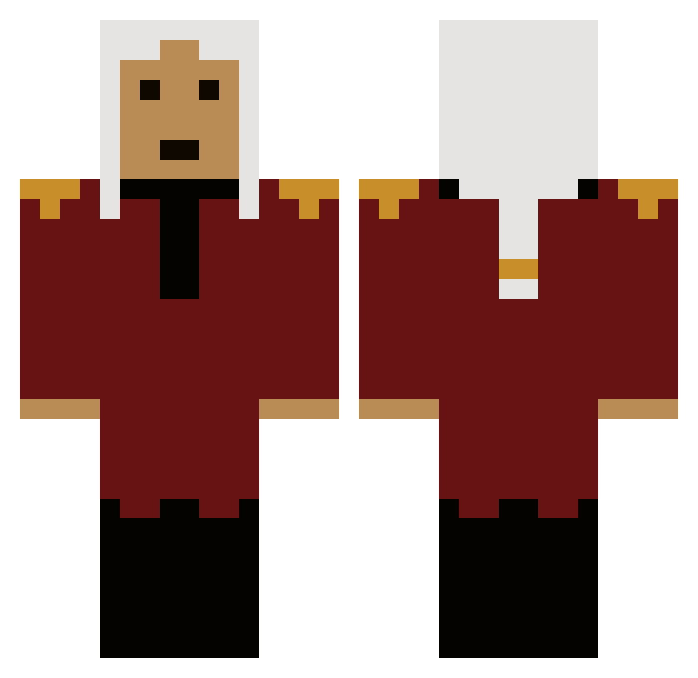 hyeondongpig Minecraft skin, front and back view
