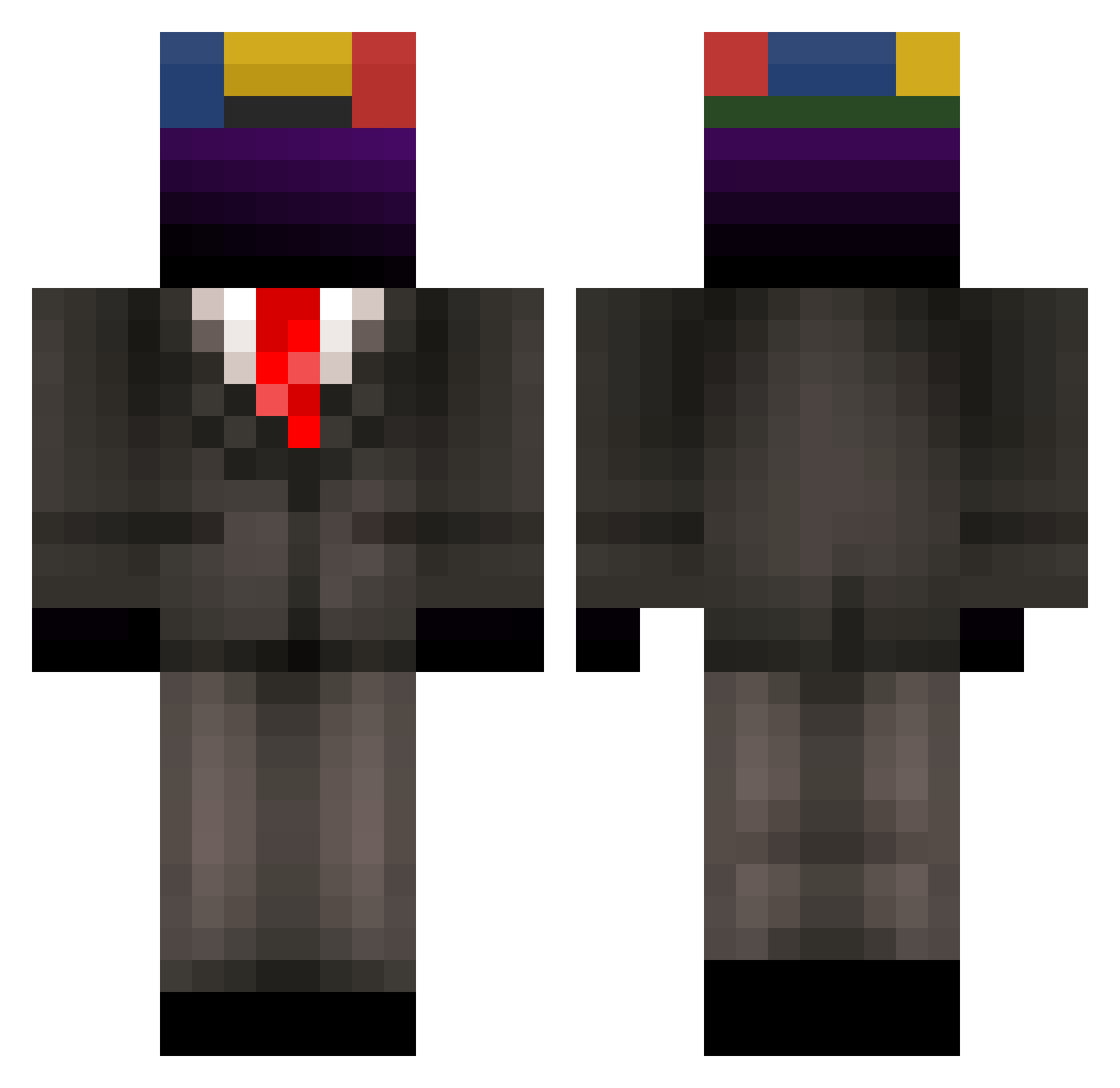 wosak Minecraft skin, front and back view